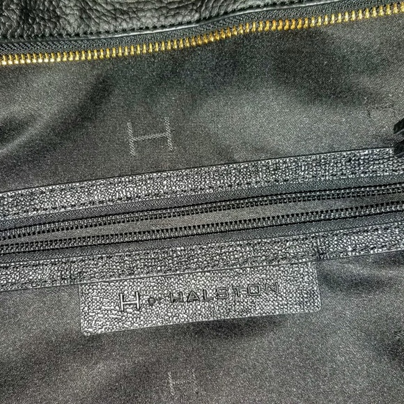 NWOT- Halston Black Leather Bag - Picture 2 of 8